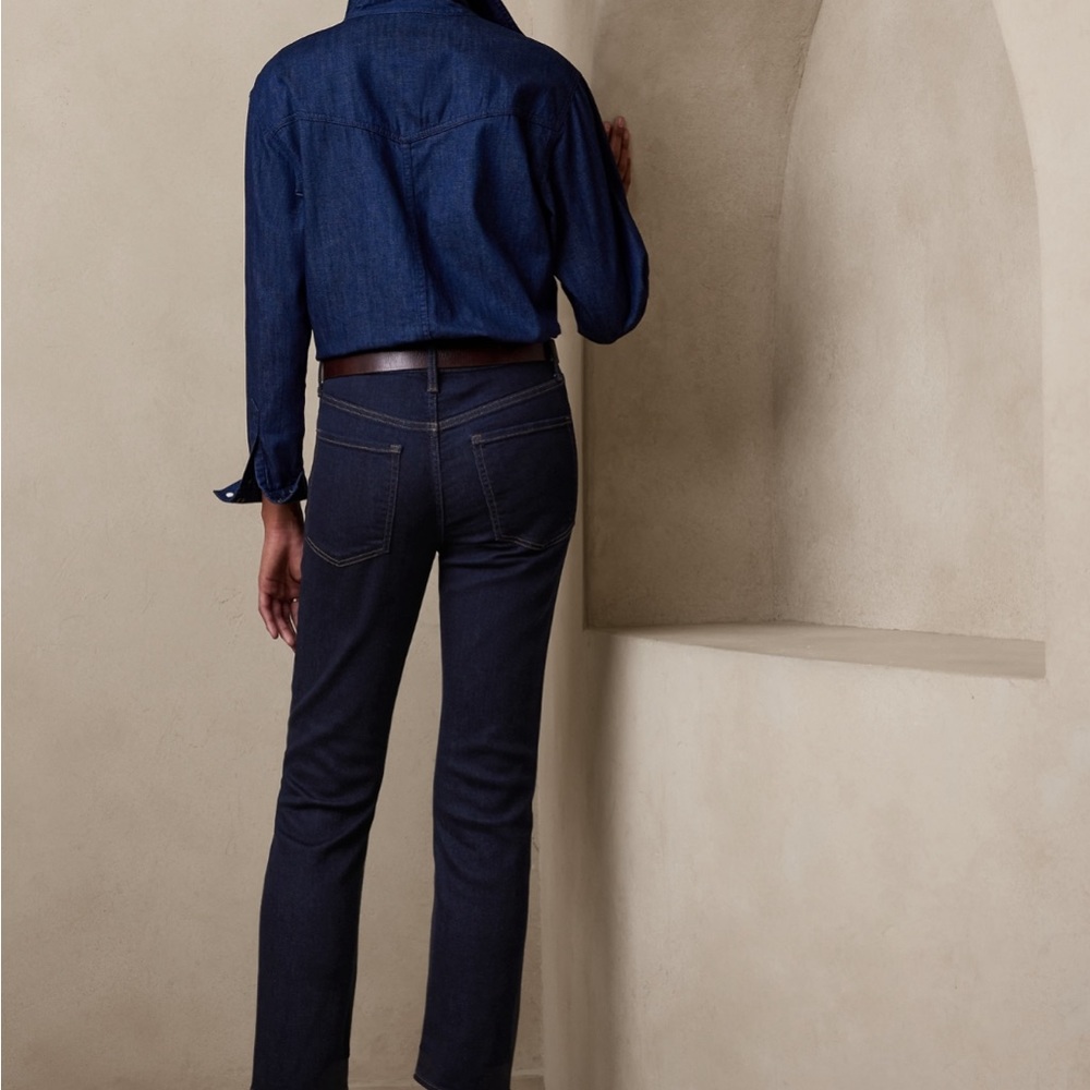 Banana Republic Factory High Rise Slim Jean Banana Republic Jeans Dark Rinse - Picture 3 of 10